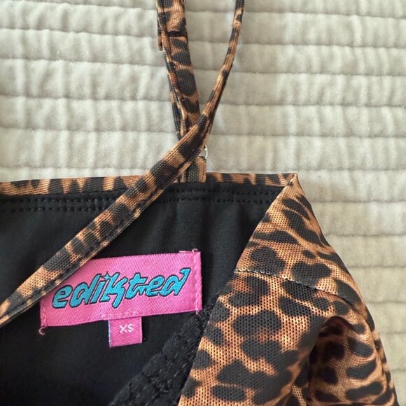 NWOT Edikted Edin Leopard Print Mesh Bra Top - Picture 4 of 5